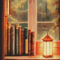 Lantern By The Window Cross Stitch Pattern - Thumbnail 1