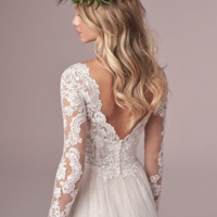 A Line Ivory Long Sleeve Lace Bridal Dresses Wedding Dresses - Thumbnail 1