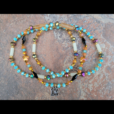 Egyptian love 💜 glow in the dark crystal handmade waist beads by nubian collection artwear 🎨 