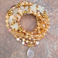 ROSE GOLD EMPRESS 👑✨️ GLOW IN THE DARK CRYSTAL & GEMSTONE HANDMADE WAIST BEAD SET BY Nubian Collection Artwear 🎨  - Thumbnail 5