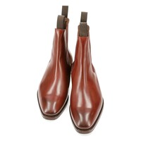 New Handmade Men's Burgundy Square Off Toe Whole-cut Chelsea Dress Men Booot - Thumbnail 2