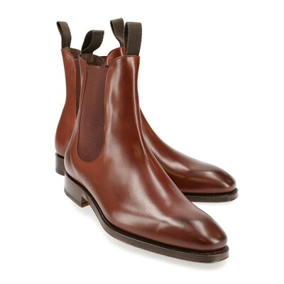 New Handmade Men's Burgundy Square Off Toe Whole-cut Chelsea Dress Men Booot