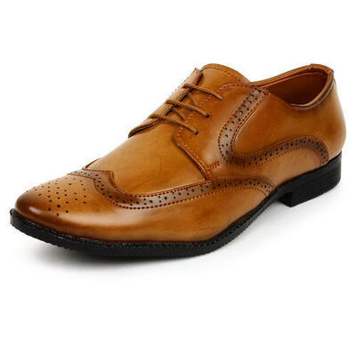 Made to order genuine leather wing tip brogues toe oxford brown men shoes