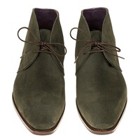 NEW HANDMADE LODEN SUEDE CHUKKA BOOTS For Men's - Thumbnail 2
