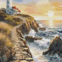 Path To The Lighthouse Cross Stitch Pattern - Thumbnail 1