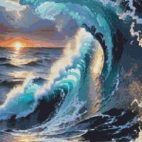 Ocean Waves Cross Stitch Pattern - Thumbnail 1