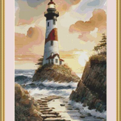 Lighthouse cross stitch pattern