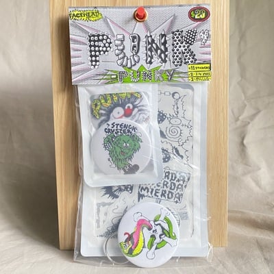 Punky-punky sticker/pin pack
