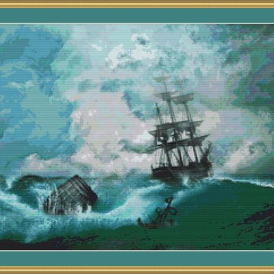 Shipwreck cross stitch pattern