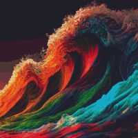 Colourful Waves Cross Stitch Pattern - Thumbnail 1