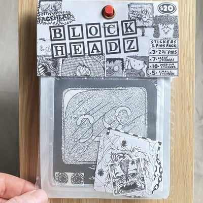 Blockheadz sticker/pin pack
