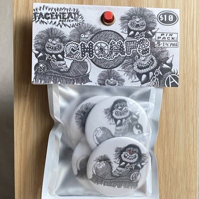 Chompz sticker/pin pack