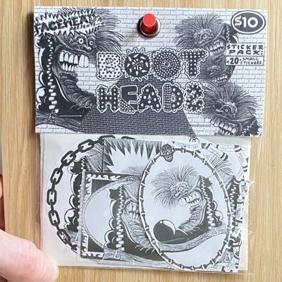 Bootheadz sticker/pin pack