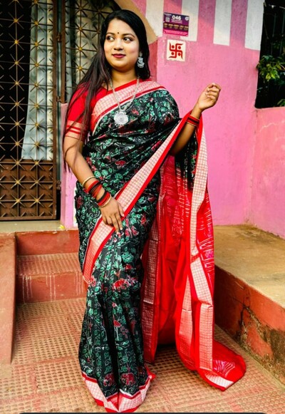   Buy Authentic Handcrafted Odisha Barpali Sambalpuri Khandua silk  Saree Online