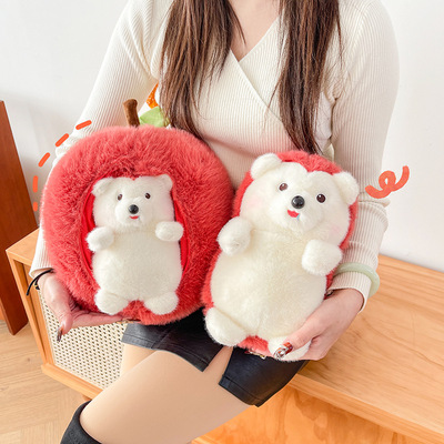 Apple hedgehog pillow plushie