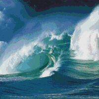 The Beauty Of The Waves Cross Stitch Pattern - Thumbnail 1