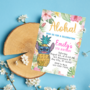 Stitch Aloha Birthday Invitation and Thank You Card Set | Tropical Hawaiian Celebration Duo-4