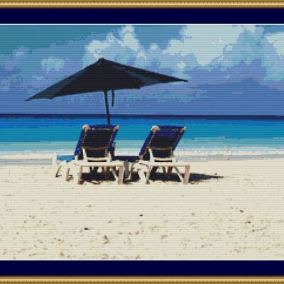 Barbados beach cross stitch pattern
