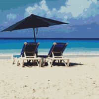 Barbados Beach Cross Stitch Pattern - Thumbnail 1