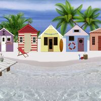 Beach Huts By The Shore Cross Stitch Pattern - Thumbnail 2