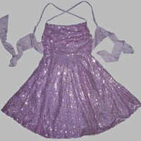 Sparkly Purple Sequin Dress Backless Halter Neck Tie Back Mini Dress Taylor Swift Eras Tour Concert Outfit Idea - Thumbnail 3
