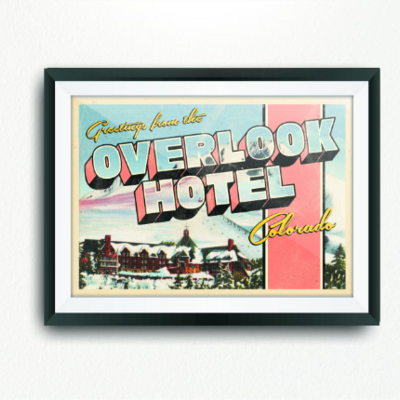 Overlook hotel travel postcard print