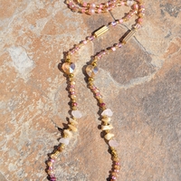 PINK ROSE 🩷 GLOW IN THE DARK✨️ CRYSTAL & GEMSTONE HANDMADE WAIST BEADS by Nubian Collection Artwear 🎨  - Thumbnail 1