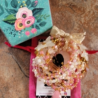 PINK ROSE 🩷 READY-MADE GLOW IN THE DARK✨️ CRYSTAL WAIST BEAD SET by Nubian Collection Artwear 🎨  - Thumbnail 6