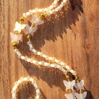 BUTTERFLY WHITE 🦋 GLOW IN THE DARK CRYSTAL HANDMADE WAIST BEADS By Nubian Collection Artwear 🎨  - Thumbnail 2