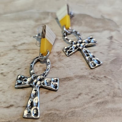 Sunshine ankh earrings