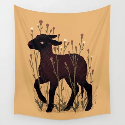 Black Lamb - Wall Tapestry