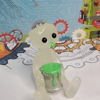 Radioactive Robot glows in the dark Robot Figure  Resin Art Toy Kawaii Desk Friend Gift - Thumbnail 2