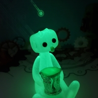 Radioactive Robot glows in the dark Robot Figure  Resin Art Toy Kawaii Desk Friend Gift - Thumbnail 4