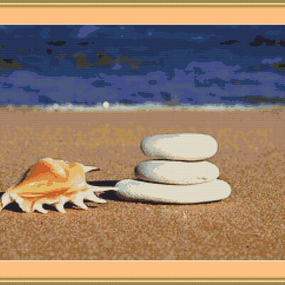 Stones and shell cross stitch pattern