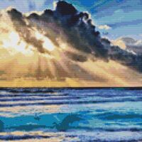 Sunrise On The Beach Cross Stitch Pattern - Thumbnail 1