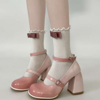 Gradient Pink Chunky Heel High Heels - Thumbnail 5