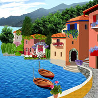 Village By The Sea Cross Stitch Pattern - Thumbnail 2