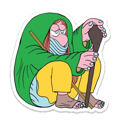 Crouching elf-wizard (clear finish)