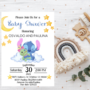 Stitch Baby Shower Invitation | Moon, Star, Cloud Theme | Whimsical Celestial Celebration-1
