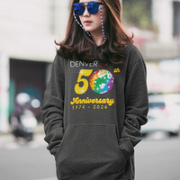 Denver Pride 50th Anniversary, Dark Heather Hoodie, Unisex sizing - Thumbnail 5