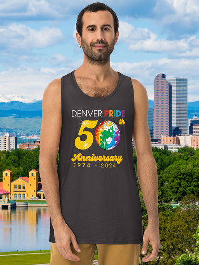 Denver Pride 2024, 50th Anniversary. Unisex premium tank top