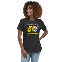 Denver Pride 2024 Charcoal Heather Women's Relaxed T-Shirt - Thumbnail 4
