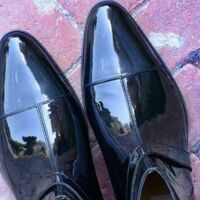 Handmade Jodhpur Boots Classic Black Men Luxury Party Dress Shoes Patent Leather - Thumbnail 1