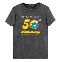 Denver Pride 2024 Black Denim Washed T-Shirt - Thumbnail 5