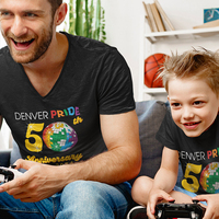 Denver 2024 Black Unisex Short Sleeve V-Neck T-Shirt - Thumbnail 4