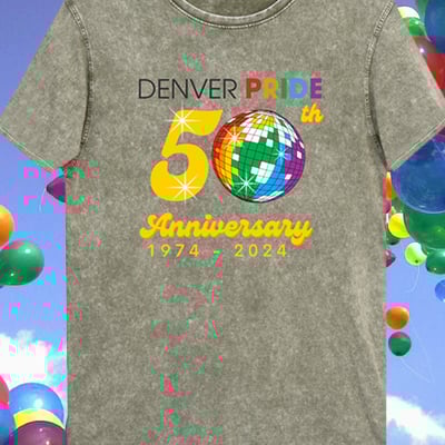 Denver pride 2024 unisex denim washed t-shirt