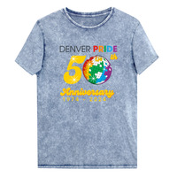 Denver Pride 2024 Unisex Denim Washed T-Shirt - Thumbnail 1
