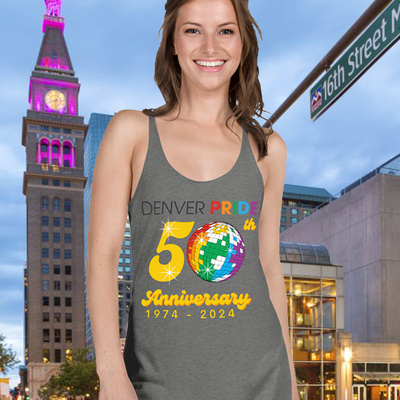 Denver pride 2024. women's racerback tank