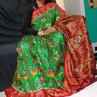  Sambalpuri silk pata  Saree wedding and festival  party wear silk Saree  - Thumbnail 4