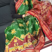  Sambalpuri silk pata  Saree wedding and festival  party wear silk Saree  - Thumbnail 5